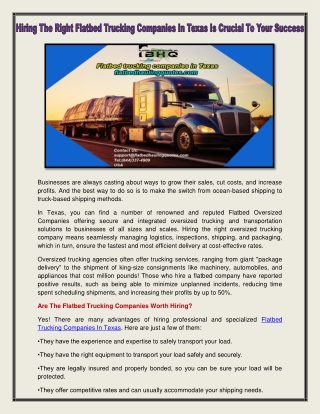Flatbed trucking companies in Texas