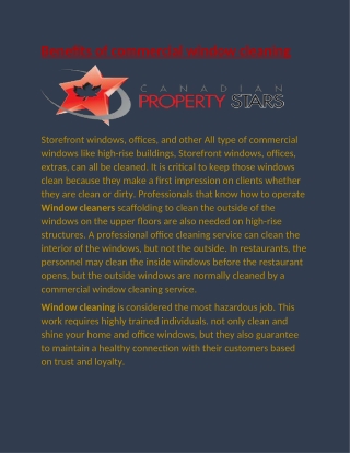 Benefits of commercial window cleaning
