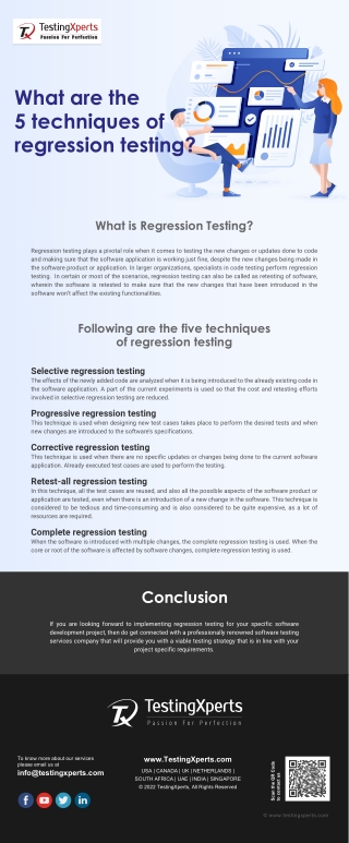 What are the 5 techniques of regression testing