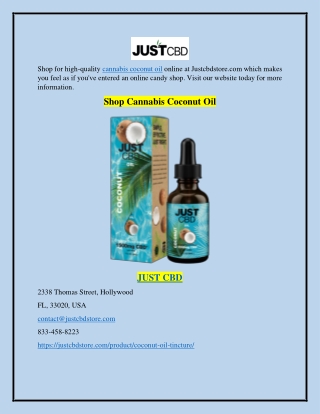 Shop Cannabis Coconut Oil