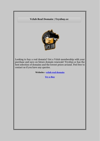 Vclub Real Domain | Try2buy.cc