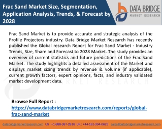 Frac Sand Market Size, Segmentation, Application Analysis, Trends, & Forecast by 2028