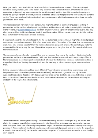 20 Reasons You Need to Stop Stressing About personalized name necklace