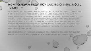 A complete guide to eliminate QuickBooks Error OLSU 1013