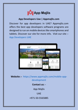 App Developers Uae  Appmajlis