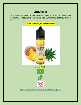Cbd e-liquidl | Justcbdstore.com