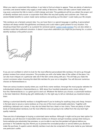 5 Qualities the Best People in the custom name necklace Industry Tend to Have