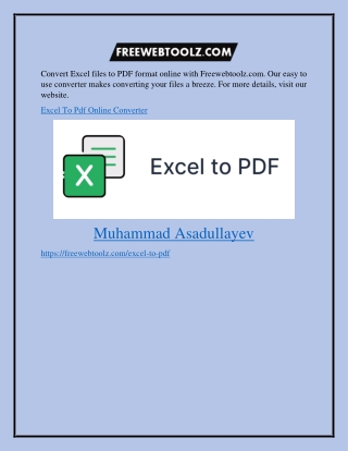 Excel to Pdf Online Converter Freewebtoolz.com
