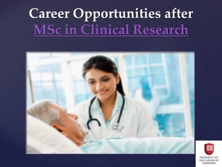 Career Opportunities after MSc in Clinical Research