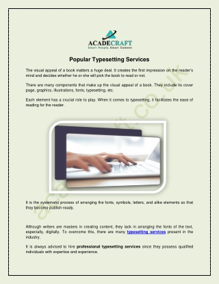 Popular Typesetting Services