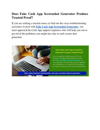 Does Fake Cash App Screenshot Generator Produce Trusted Proof?