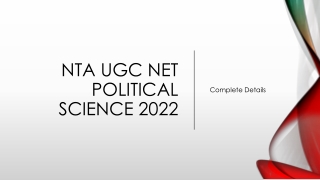 NTA UGC NET Political Science 2022 - Complete Details