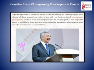 Creative Event Photography For Corporate Events