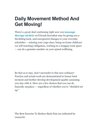 Daily Movement Method And Get Moving asdf