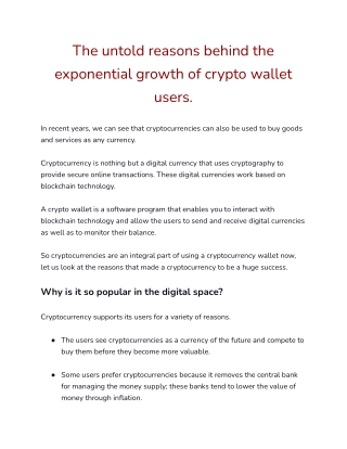 The untold reasons behind the exponential growth of crypto wallet users