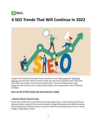 6 SEO Trends That Will Continue In 2022