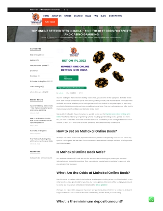 Top Online Betting Sites in India – Find the Best Odds for Sports and Casino Gambling