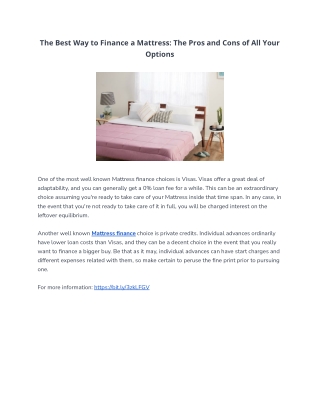 The Best Way to Finance a Mattress: The Pros and Cons of All Your Options