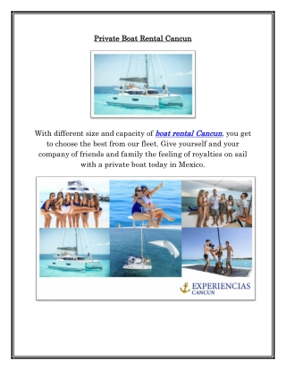 Private Boat Rental Cancun