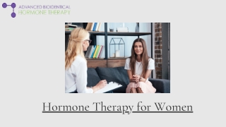 Hormone Therapy for Women