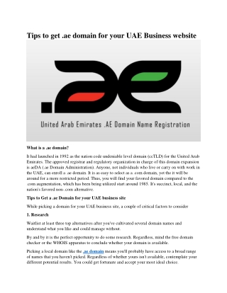 Tips to get .ae domain for your UAE Business website