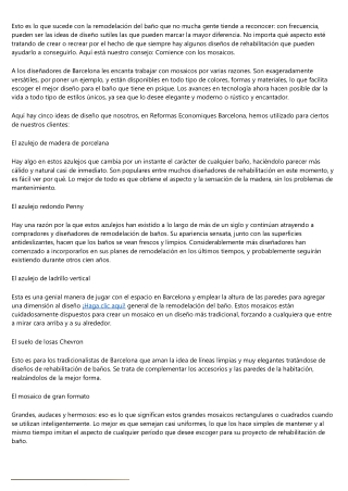 Reformas Economiques Barcelona os recomienda como afrontar una reforma en casa