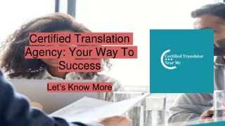 Certified Translation Agency: Your Way To Success