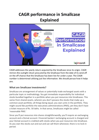 CAGR performance in Smallcase Explained