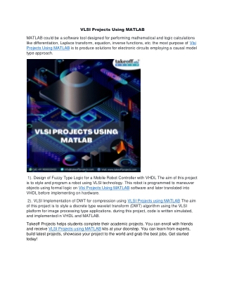 VLSI Projects Using MATLAB