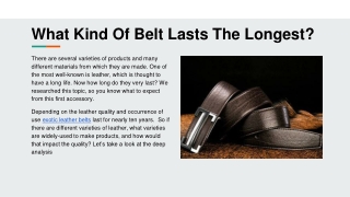 What Kind Of Belt Lasts The Longest_