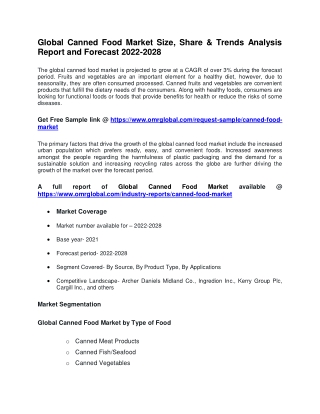 Global Canned Food Market