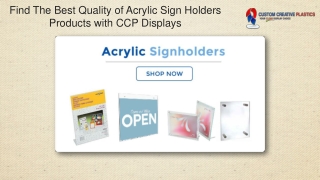 Find The Best Quality of Acrylic Sign Holders Products with CCP Displays
