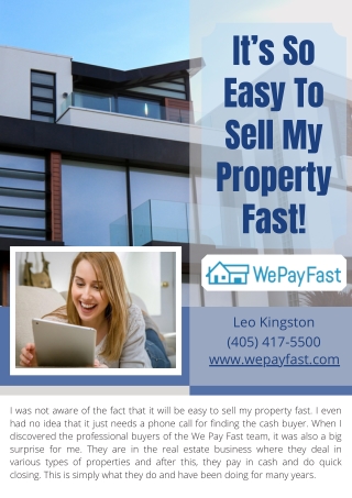 It’s So Easy To Sell My Property Fast! - WePayFast