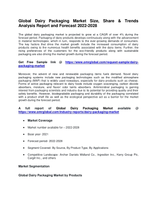 Global Dairy Packaging Market