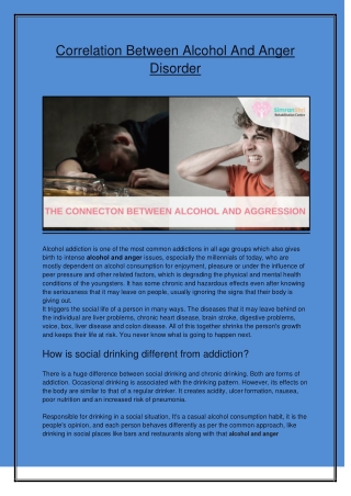 Correlation Between Alcohol And Anger Disorder