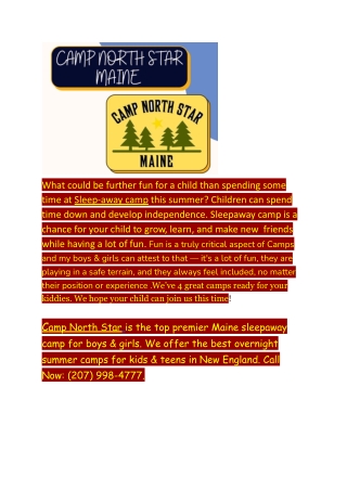 2 Week Sleep-away Camps