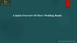 A Quick Overview Of Men's Wedding Bands