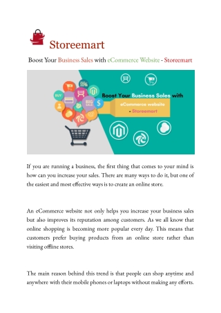 Boost Your Business Sales with eCommerce Website - Storeemart