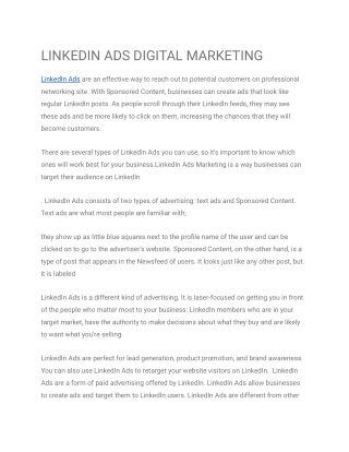 LINKEDIN ADS DIGITAL MARKETING