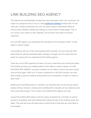 LINK BUILDING SEO AGENCY