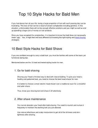 Top 10 Style Hacks for Bald Men