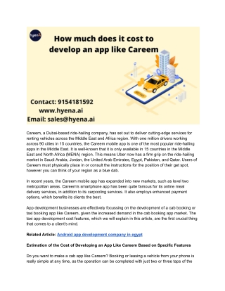 How much does it cost to develop an app like Careem
