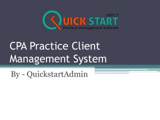 CPA Practice Client Management System – QuickstartAdmin