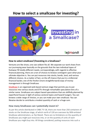 How to select a smallcase for investing