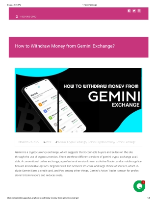 How to Withdraw Money from Gemini Exchange?
