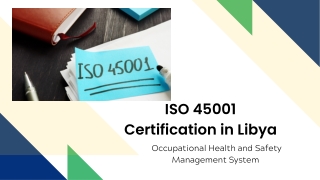 ISO 45001 Certification in Libya