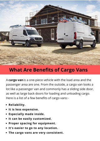 What Are Benefits of Cargo Vans