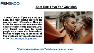 Best Sex Toys For Gay Men