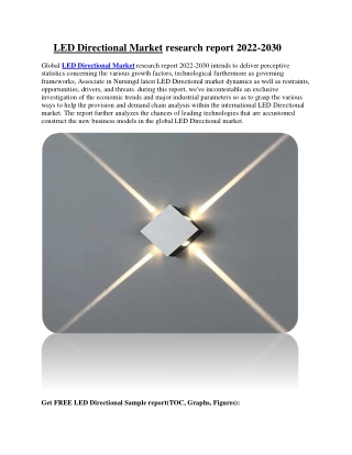 LED Directional Market Share and Size Growth opportunity, Trends Market Analysis