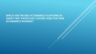 Which are the best ecommerce platforms in Dubai